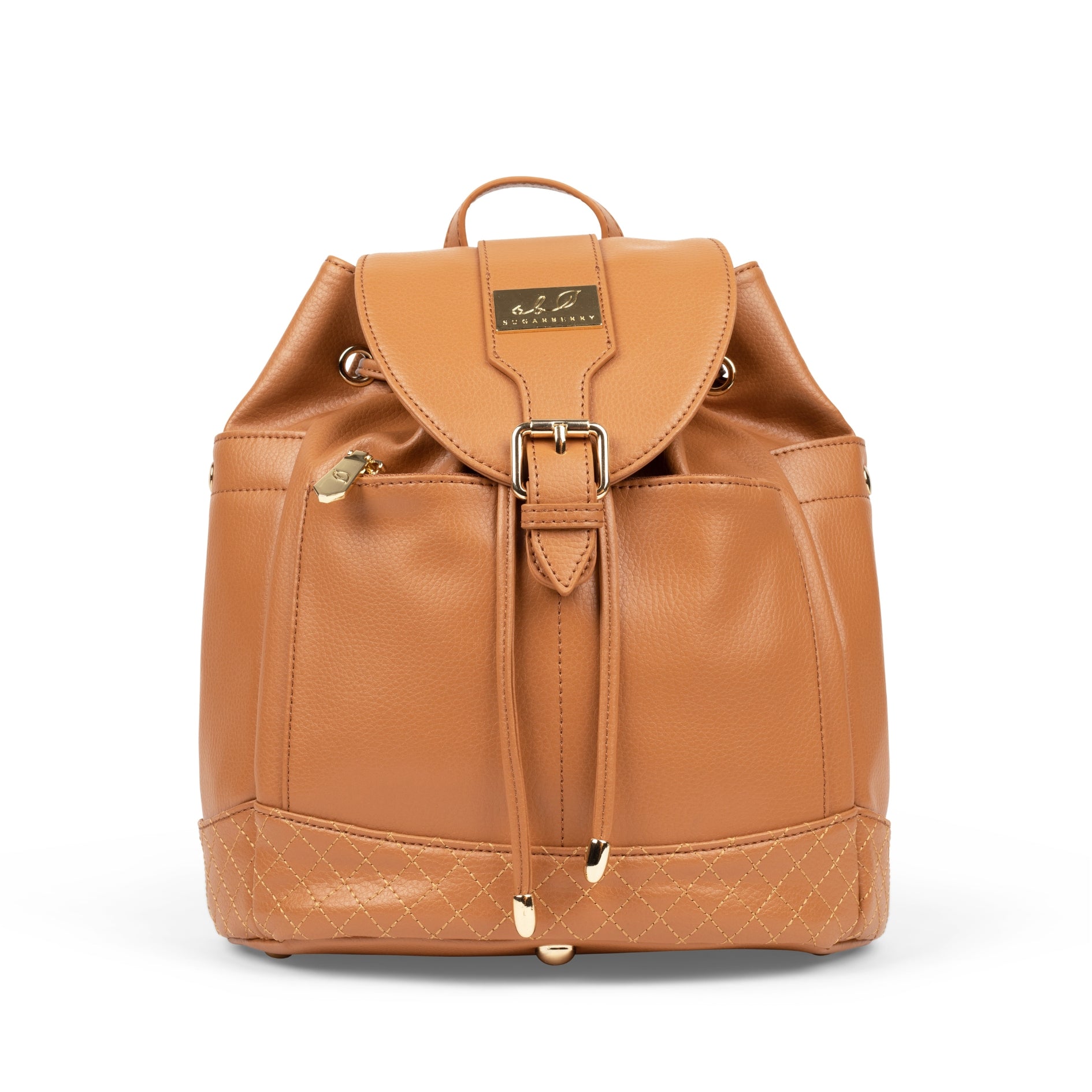 Sugarberry Vegan Leather Backpack - Caramel Brown